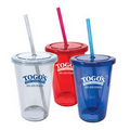 20 Oz. Plastic Tumbler w/ Straw